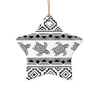 Ornamenti di Natale a forma di ciondolo in ceramica a forma di tartaruga etnica, decorazione natalizia personalizzata