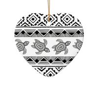 Ornamenti di Natale a forma di ciondolo in ceramica a forma di tartaruga etnica, decorazione natalizia personalizzata