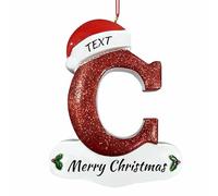 Ornamenti di Natale di Famiglia Personalizzati 2025, Pendente di Lettera di Natale Personalizzato con Nomi/Testo, Regalo Invernale per Gli Amici Della Famiglia (A-Z)