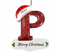Ornamenti di Natale di Famiglia Personalizzati 2025, Pendente di Lettera di Natale Personalizzato con Nomi/Testo, Regalo Invernale per Gli Amici Della Famiglia (A-Z)