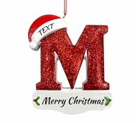 Ornamenti di Natale di Famiglia Personalizzati 2025, Pendente di Lettera di Natale Personalizzato con Nomi/Testo, Regalo Invernale per Gli Amici Della Famiglia (A-Z)