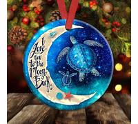 Ornamenti Di Natale I Love You To The Moon And Back Turtle Ornamento Natalizio In Ceramica Decorazioni Albero Di Natale Con Cordino