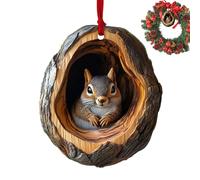 Ornamenti di Natale in acrilico per animali di Natale, albero di Natale, motivo animale, decorazione in acrilico 2D, gufo, scoiattolo, riccio, coniglio, , fauna selvatica, ornamenti per la casa