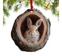 Ornamenti di Natale in acrilico per animali di Natale, albero di Natale, motivo animale, decorazione in acrilico 2D, gufo, scoiattolo, riccio, coniglio, fauna selvatica, ornamenti per la casa