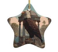 Ornamenti di Natale in ceramica a forma di stella WHJSHOP Aquila sul padiglione modello albero di Natale accessori per centri commerciali finestre e uffici