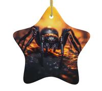 Ornamenti di Natale in ceramica a forma di stella WHJSHOP Spider in The Light Pattern Accessori per albero di Natale per centri commerciali finestre e uffici