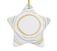 Ornamenti di Natale in ceramica a forma di stella YYHHAOFA infinite cose da pensare all'immagine Accessori per albero di Natale per centri commerciali Finestre e uffici