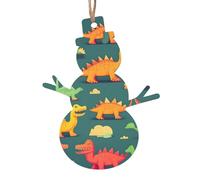 Ornamenti di Natale in legno a forma di pupazzo di neve - molti piccoli dinosauri stampati decorazioni per la casa vacanze, albero di Natale, ufficio, camino, decorazione per feste