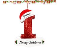 Ornamenti di Natale in resina personalizzati,Ciondolo a forma di lettera di Natale con testo,Personalizzare il nome della famiglia,Bellissime decorazioni per l'albero di Natale