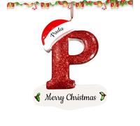 Ornamenti di Natale in resina personalizzati,Ciondolo a forma di lettera di Natale con testo,Personalizzare il nome della famiglia,Bellissime decorazioni per l'albero di Natale