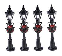 Ornamenti di Natale, Mini Street Light Model Lampada Christmas Post House House Pathway Decorazioni per Illuminazione per la Fata da 4 PC