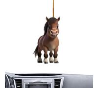 Ornamenti di Natale per , ciondolo animale specchio interno acrilico 2D - ciondolo cavallo di Natale decorazione per specchietto retrovisore vacanza portachiavi borsa finestra parete casa