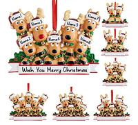 Ornamenti di Natale personalizzati di cervo 2023 Famiglia di 2, 3, 4, 5, 6, 7, 8 con nome ornamento di Natale di renna con testo, regali personalizzati di decorazione di Natal