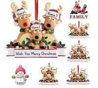 Ornamenti di Natale personalizzati di cervo 2023 Famiglia di 2, 3, 4, 5, 6, 7, 8 con nome ornamento di Natale di renna con testo, regali personalizzati di decorazione di Natal