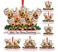 Ornamenti di Natale personalizzati di cervo 2023 Famiglia di 2, 3, 4, 5, 6, 7, 8 con nome ornamento di Natale di renna con testo, regali personalizzati di decorazione di Natal