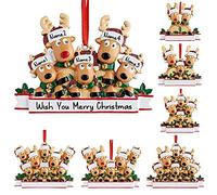 Ornamenti di Natale personalizzati di cervo 2023 Famiglia di 2, 3, 4, 5, 6, 7, 8 con nome ornamento di Natale di renna con testo, regali personalizzati di decorazione di Natal