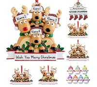 Ornamenti di Natale personalizzati di cervo 2023 Famiglia di 2, 3, 4, 5, 6, 7, 8 con nome ornamento di Natale di renna con testo, regali personalizzati di decorazione di Natal
