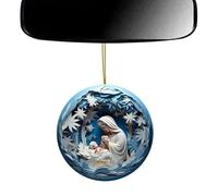 Ornamenti Di Natività - Acrilico 8cm 3.15in | 3D Visione Piatta Ornamenti Scena Della Natività Di Natale Benedizione Nascita Di Gesù Auto Pasqua Cartello Di Preghiera Nativitey | Decorazione Appesa Re