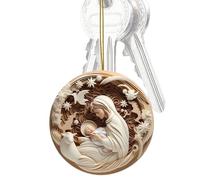 Ornamenti Di Natività - Acrilico 8cm 3.15in | 3D Visione Piatta Ornamenti Scena Della Natività Di Natale Benedizione Nascita Di Gesù Auto Pasqua Cartello Di Preghiera Nativitey | Decorazione Appesa Re