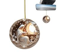 Ornamenti Di Natività - Acrilico 8cm 3.15in | 3D Visione Piatta Ornamenti Scena Della Natività Di Natale Benedizione Nascita Di Gesù Auto Pasqua Cartello Di Preghiera Nativitey | Decorazione Appesa Re