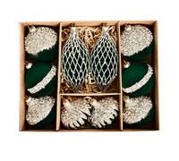 Ornamenti Di Palla Di Natale Affollati Set Con Dieci Tag Di Strass Glitter | Decorazione Di Alberi Festosi Per Il Soggiorno Finestra Tavolo Da Tavolo Da Festa Inverno Idee Regalo - Gioielli A Palla Sc