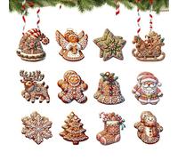 Ornamenti di Pan di | Set di Pupazzo di Neve Snowflake da Neve da Snowflake a 24 Pezzi | Decorazioni Natalizie in Legno | Farmhouse Style Holiday | Accenti per Feste Invernali | Ornamme
