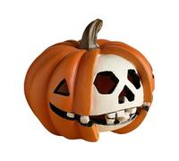 Ornamenti di zucca di Halloween, arredamento della zucca, arredamento spettrale per scheletri, fascino speciale, inodore, 11x11x9,5 cm per corridoio da scrivania Finestra Haunted House Shelf Home Cour