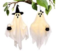 Ornamenti Fantasma Halloween da Esterno 2 Pezzi Decorazione Cappello da