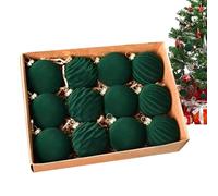 Ornamenti floccati - Palline per albero di Natale in velluto da 2,3 pollici, design indistruttibile al tatto morbido, finitura decorativa elegante, decorazione leggera da appendere per le vacanze |