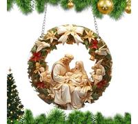 Ornamenti Gesù Per Albero Di Natale | Ornamenti Religiosi Appesi in Acrilico 2D per Presepe di Natale,Sospensione Acchiappasole con Scene di Natività per Regalo Cattolico Casa Auto Camera Fe
