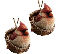 Ornamenti Ghiande Animali Foresta, 2 Pezzi Ornamenti Natalizi Acrilico Animali Foresta, Graziose Ghiande Boschi Decorazioni Natalizie Animalis, Pendenti Animalis Boschi Decorazioni L'albero Natale