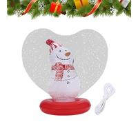Ornamenti gonfiabili a forma di cuore che si illuminano - Palla decorativa natalizia luminosa con statuetta all'interno, grande design in PVC impermeabile, accessorio accattivante per feste con