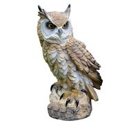 Ornamenti gufo Dekofigur gufo uccello rapace statuetta da giardino figurina animale decorazione da giardino decorazione uccello resina animale artigianato statua per casa, giardino, 11 * 8 * 18 cm
