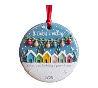 Ornamenti in acrilico a forma di cuore, regalo di ringraziamento per i vicini, prezioso e poco, ornamento natalizio a forma di cuore, come stelle, per buoni vicini come te (stile C)