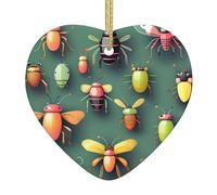 Ornamenti in ceramica a forma di cuore a forma di atlante degli insetti per la decorazione della parete della casa, feste in giardino e