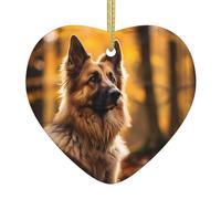 Ornamenti in ceramica a forma di cuore a forma di cane da pastore forte per la decorazione della parete della casa, feste in giardino e decorazioni per albero