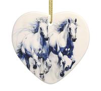 Ornamenti in ceramica a forma di cuore a forma di cavallo in esecuzione per la decorazione della parete della casa, feste in giardino