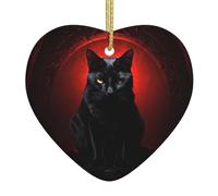 Ornamenti in ceramica a forma di cuore a forma di gatto spaventoso per la decorazione della parete della casa, feste in giardino e decorazioni per