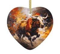 Ornamenti in ceramica a forma di cuore a forma di mucca in esecuzione per la decorazione della parete della casa, feste in giardino e