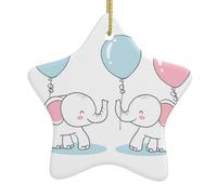 Ornamenti in ceramica a forma di elefante e palloncino a forma di stella per albero di Natale decorazioni da appendere souvenir per interni ed esterni forniture per feste