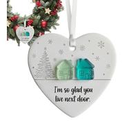 Ornamenti in ceramica Heart of Love - Cuore Ciondolo per l'albero di Natale | Decorazioni per feste invernali per la camera da letto del balcone - casa di campagna
