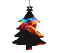 Ornamenti in legno a forma di albero di Natale, albero di Natale, drago di fuoco, rotolo di calcio, decorazione da appendere, perfetta decorazione per la casa per gli amici