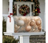 Ornamenti magnetici per cassette postali, decorazioni natalizie natalizie con accenti dorati, per esterni, decorazione da cortile, 45,7 x 53,7 cm