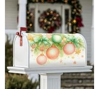 Ornamenti magnetici per cassette postali, decorazioni natalizie per cassetta delle lettere di Natale con foglie e stelle, colore verde, per decorare la casa e il giardino, 53 x 64 cm