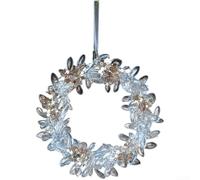 Ornamenti moderni da appendere in acrilico con glitter, decorazione per albero di Natale, fiocco di neve, campanella, ciondolo trasparente per le vacanze, figure e forme (J)