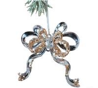 Ornamenti moderni da appendere in acrilico con glitter per decorazione dell'albero di Natale, fiocco di neve, campanella, ciondolo trasparente, figure e forme per le vacanze (D)