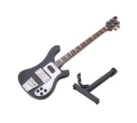 Ornamenti Musicali Basso Elettrico In Miniatura Rosso/nero Da 7,9 Pollici Con Supporto E Custodia Per Strumenti Musicali(Black)