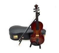 Ornamenti Musicali Modello Di Violino In Miniatura In Legno Con Custodia Di Supporto Mini Decorazione Di Strumenti Musicali(14cm)