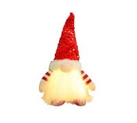 Ornamenti nani illuminati bambola gnoma senza volto luminosa for decorazioni natalizie (rosso)