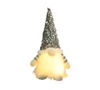 Ornamenti nani illuminati bambola gnoma senza volto luminoso for decorazioni natalizie (grigio)